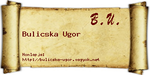 Bulicska Ugor névjegykártya